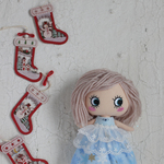 イーマリーちゃんサイズ　クリスマスドレス　ライトブルー　No.64