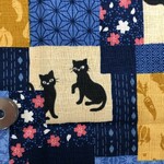 【100×50】和柄　ドビー織　猫柄　生地