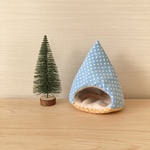 ハムスターのあったかテント⛺水色にドット