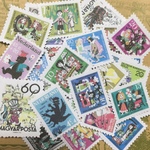 世界の切手シール♯童話    切手 童話 眠り姫 白雪姫 世界福士 赤ずきん シンデレラ  ラッピング コラージュ