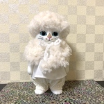 こはるちゃん用　アイボリーもふもふ帽子とショールセット