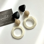 3 color wood pierce ∴ earring