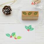 ヒイラギのはんこ クリスマスカード作りに