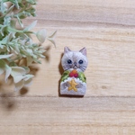 ネコの刺繍ブローチ 〜Christmas〜