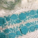 newラスト1特価〈83cmカット〉💜R10-17幅約4cmインド刺繍リボン