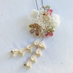 つまみ細工　七五三髪飾り　卯の花