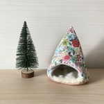 ハムスターのあったかテント⛺小花柄　底ホワイト