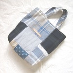 手作り感満載トートバッグ3201☆色々パッチ・キルト芯でふかふか・エコバッグ・サブバッグ 