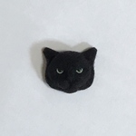 羊毛フェルト 猫ブローチ マグネットブローチ 黒猫 ミニサイズ 小