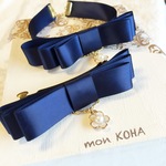 《限定1点》犬用フラワーモチーフリボンチョーカー＆飼い主様用バレッタセット