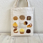 【OUTLET】Cafe-sweets☆羊毛刺繍 キャンバストート〜秋色スイーツ🌰🎃