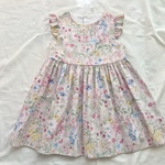 90 肩フリルワンピース＊花柄 ピンク