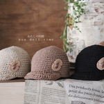 刺繍のニットキャンプＬ・ベージュ