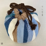 ウニ巾着＊刺子＊ハギレ＊リネン＊コットン