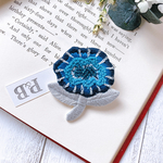 【1点物】1輪のBlueFlower ビーズ刺繍ブローチ