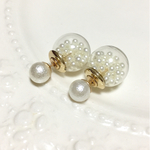 《再販》2weyパールとガラスドームキャッチピアスpみ