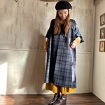【10/23〜25期間限定セール】ゆったりワンピース　グレーチェック