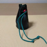 レザークラフト　きんちゃく型のミニ小物入れ、ポーチ（本革）＃22