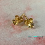 シトリン 4mm サージカルステンレス製 スタッドピアス ゴールドカラー