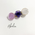【レジン】ヘアクリップ　パープル　３連サークル