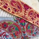 色違いお得セット💜〈50cm×2〉幅約7.5センチインド刺繍リボンアソートセット　ペイズリー柄