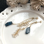 【Y様ご予約品】モスカイヤナイト・淡水パール*スライドボール付ポストピアス