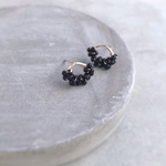 14kgf  オニキス 小さなオーバルピアス  /  シンプル　ブラック モノトーン