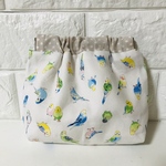 いろいろインコ　バネ口ポーチ