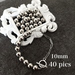 <40個>10mm CCBアクリルのラウンドメタル調ビーズ
