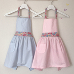 カラフル小花のストライプ　エプロン　子供　キッズ
