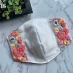 インド刺繍リボンの不織布マスクカバー✩.*˚カラフル小花柄✩.*˚