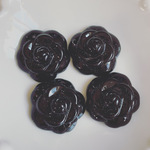 再販無し◆ デッドストック　25mm 薔薇　カボション　ブラック