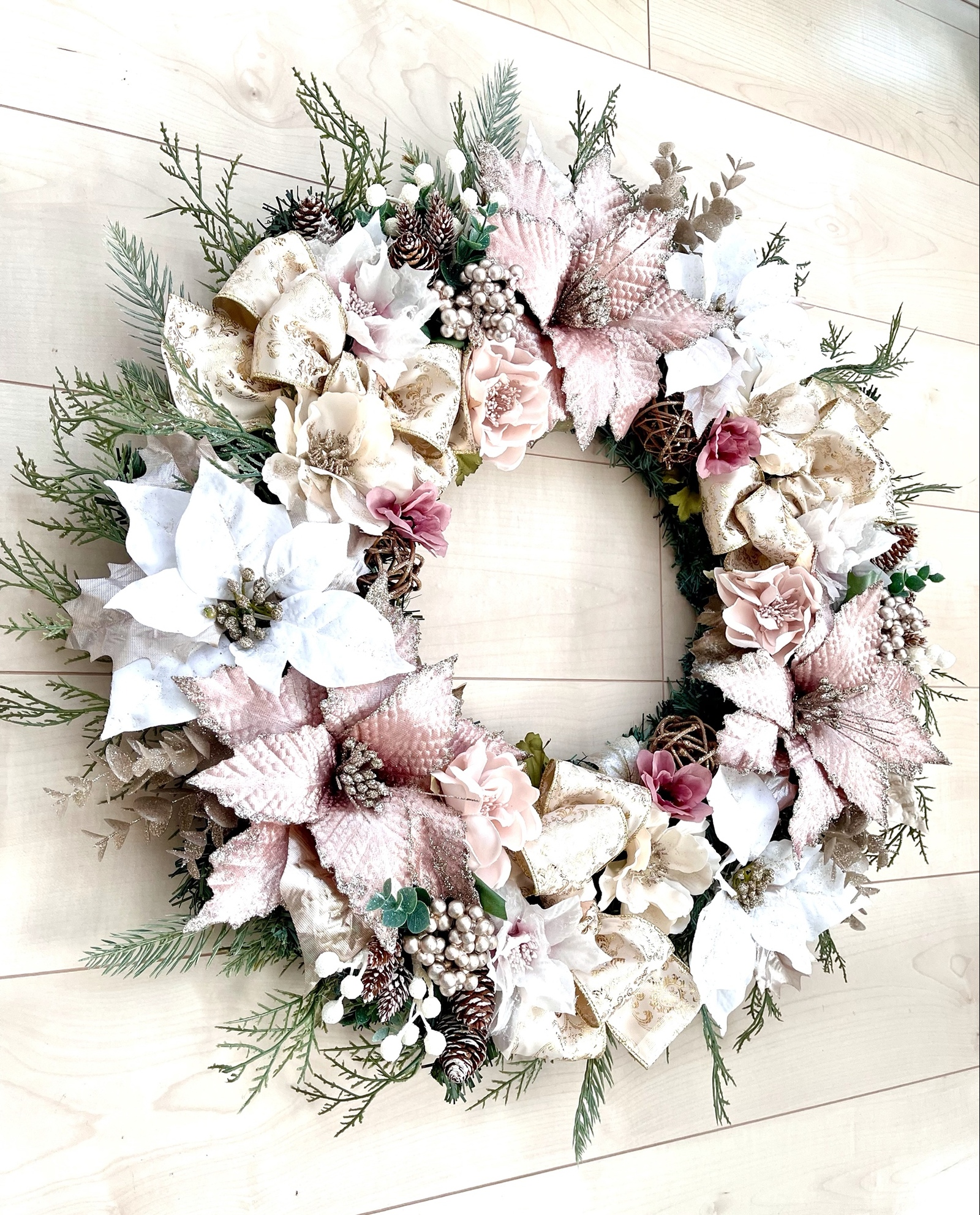 No.xmas-14419☆特大クリスマスリース (xmasリース) 21-(11) ピンク