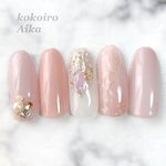 ピンクニュアンスネイルチップ