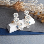 雪解けマーガレットのクレッセントイヤリング/ピアス