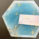 アゲートスライス〜六角形コースター型