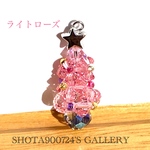 ［再販］　スペシャルギフト　Swarovskiクリスタル　クリスマスツリー　🎄ライトローズ💕　ネックレス　キーホルダー　ピアス　樹脂ピアス　イヤリング　チャーム　パーツ変更　クリスマスプレゼント
