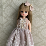 リカちゃんワンピースドレス　Smorky pink A