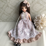 リカちゃんワンピースドレス　Smorky pink B