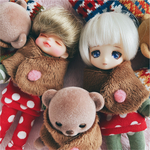 ふわもこケープ ミルクチョコレート ミニチュア ドール服