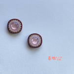 レトロボタンのピアス/イヤリング（ピンク）
