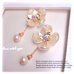 white*パールフラワー＊ピアス