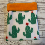  新色！Ｌサイズ フリース寝袋 サボテン柄🌵　キャロット　ハリネズミ寝袋