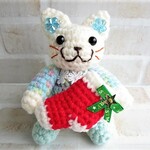 クリスマス☆2021～準備万端！気の早い猫さん【白猫・ブルーハワイ】置き型