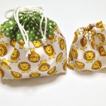 ガオーっライオン柄☆お弁当袋＆コップ袋セット☆