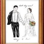 【低価格】【オーダーイラスト】【水彩画風】【リクエストお応え致します】【データ納品】イラスト 似顔絵　ウェルカムボード　ウェディング　結婚式　家族　夫婦　カップル　友達　お祝い　プレゼント　オーダー