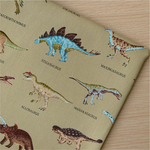 50*50【オックス】Antique Dinosaurs／マスタード《 生地 オックス生地 綿 コットン 恐竜 北欧風 男の子 黄色 イエロー カラシ COTTONCANDY 中厚手 》