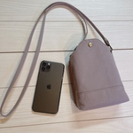 倉敷帆布　スマホポシェット　ミニ　サコッシュ　スマホショルダー　スマホポーチ　くすみ　 くすみカラー　（パープル）