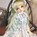 SDMサイズ レースエプロンドレス ペールライム