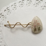 パステルかすみ草とパーセリアリーフのヘアクリップ〜rose white〜
